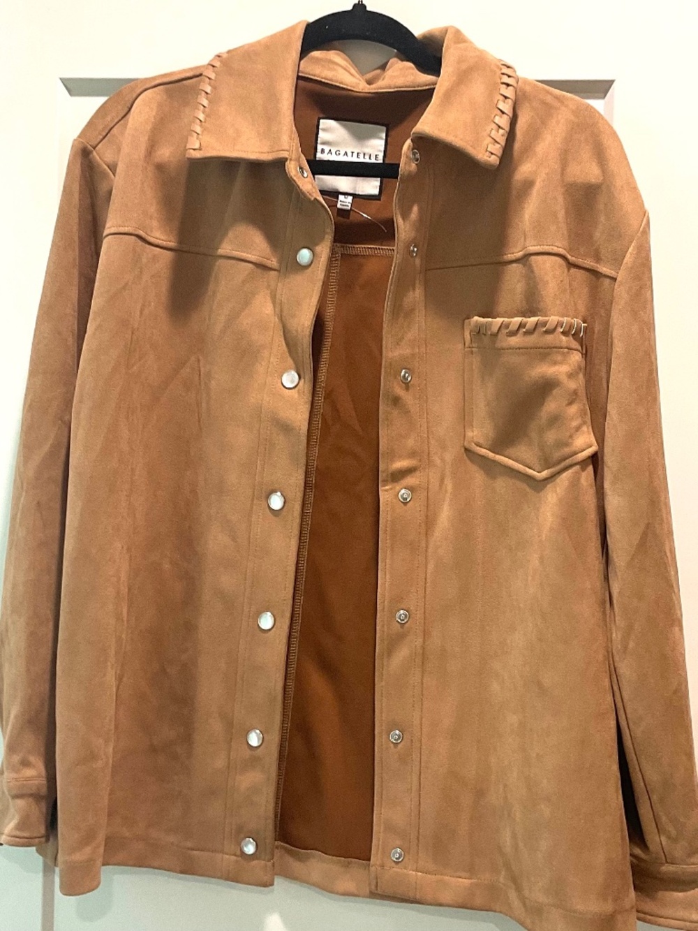 Bagatelle Camel Faux Suede Shacket